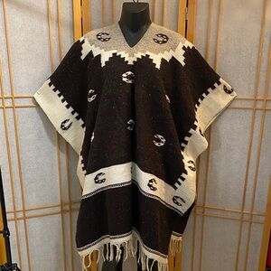 Vintage Southwestern Heavy Wool Poncho